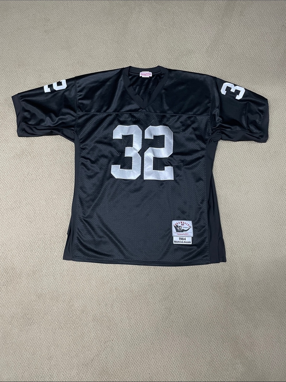 Mens Black Number 32 Football Jersey. MARCUS ALLEN